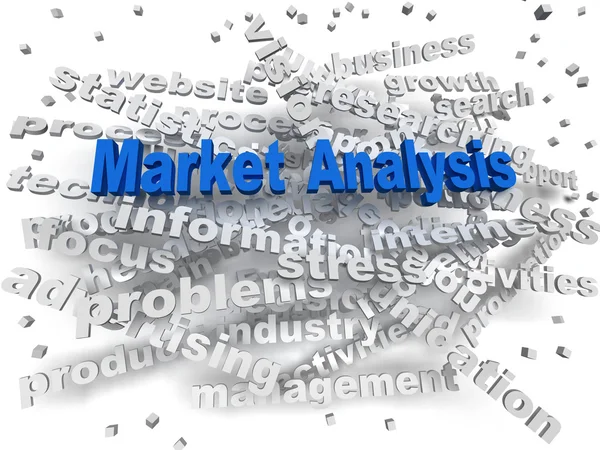 3d image Market Analysis word cloud concept — Stock Photo, Image