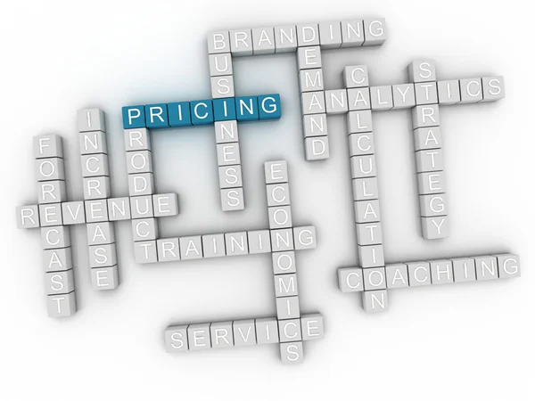 3d image Pricing word cloud concept — Stock Photo, Image