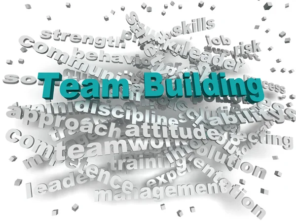 3D beeld Team Building word cloud concept — Stockfoto