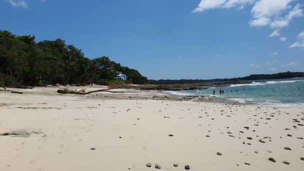Panama Nov Personer Som Njuter Semester Pearl Islands Strand Panama — Stockvideo