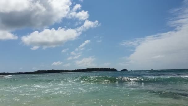Vista Bela Paisagem Tropical Praia Ilha Mar Com Oceano Céu — Vídeo de Stock