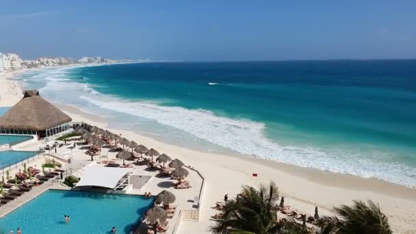 Cancun México Feb Impresionante Vista Una Playa Verano Cancún México — Vídeo de stock
