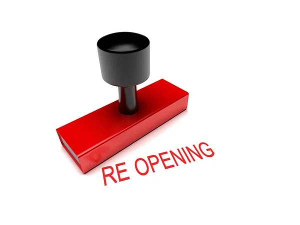 Max Reopening Red Stamp Text Reopening Show Office Shop Back — Stock Photo, Image