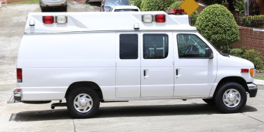 boş bir ambulans yan parçası.