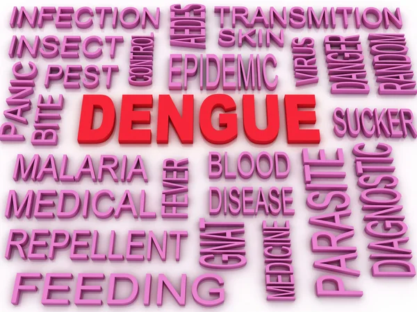 3d image Dengue concept word cloud background — Stock Photo, Image