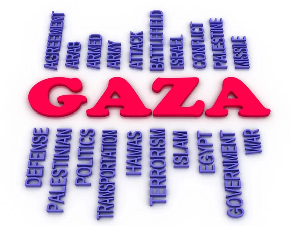 3d imagen Gaza concepto palabra nube fondo — Foto de Stock