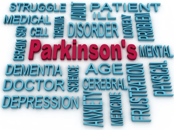 3d símbolo da doença de Parkinson isolado no branco. Saúde mental s — Fotografia de Stock