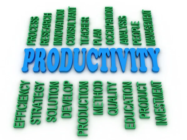3d immagine Produttività concetto parola nube sfondo — Foto Stock