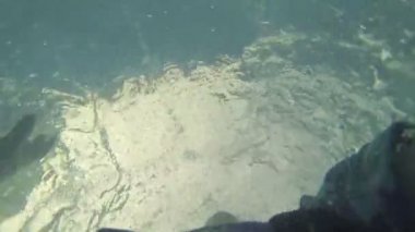 Kız düşme aşağı ve suda boğulma görünümü