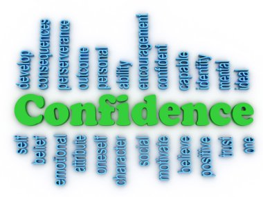 3d image Confidence in Personal Belief concept word cloud backgr clipart