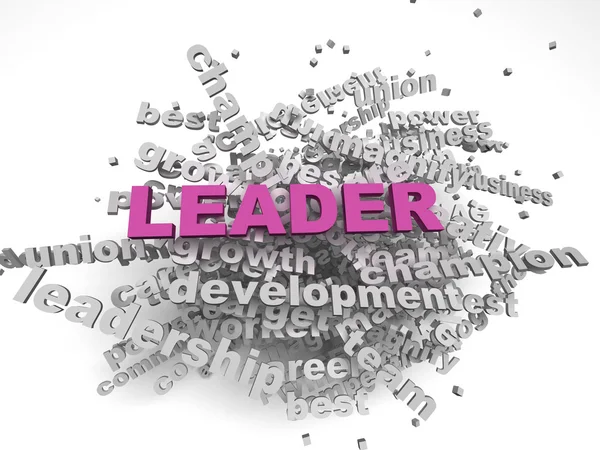3d image Leader concept word cloud background — Stock Photo, Image