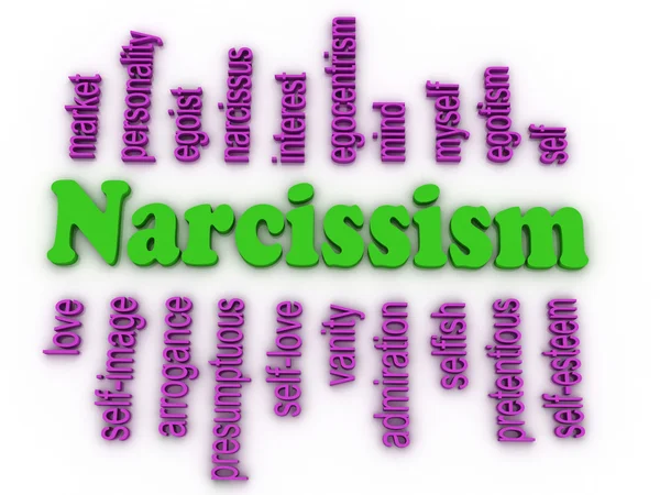 3D bild narcissism begreppet word cloud bakgrund — Stockfoto