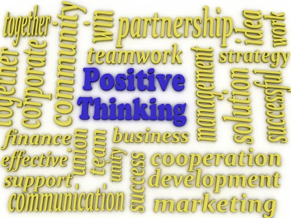 Imagen 3d Concepto de pensamiento positivo palabra nube fondo — Foto de Stock