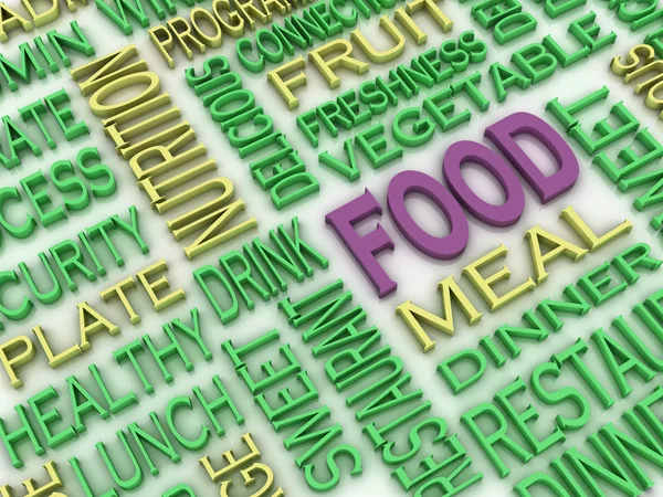 3d imagen Food concept word cloud background — Stock Photo, Image