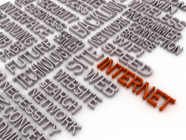 3D imagen internet begreppet word cloud bakgrund — Stockfoto