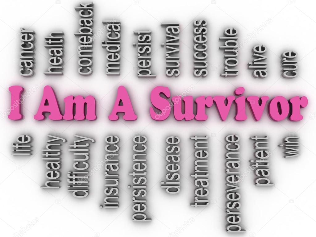 3d imagen I Am A Survivor  concept word cloud background