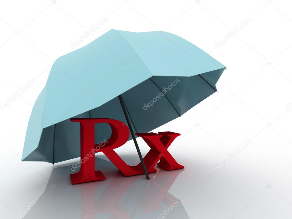 3d imagen RX pharmacy medical symbol 