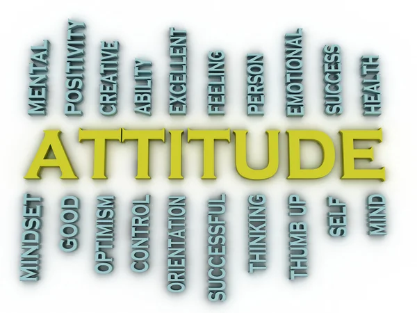 3d imagen Attitude questions concept mot nuage fond — Photo