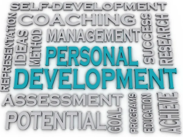 3d imagen Personal development  issues and concepts word cloud b — Stock Photo, Image