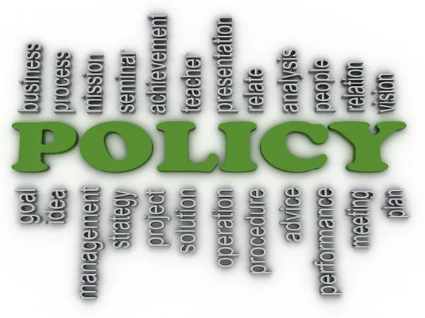 3d imagen policy concept word cloud background — Stock Photo, Image