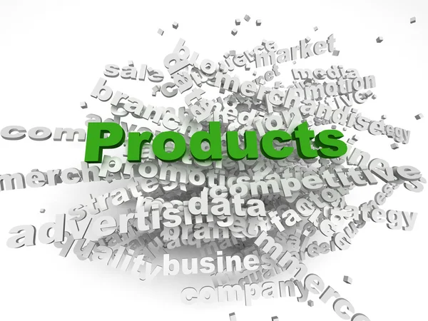 3d imagen Products concept word cloud background — Stock Photo, Image