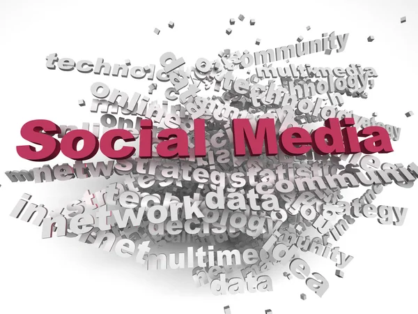 3d imagen Social Media concept word cloud background — Stock Photo, Image