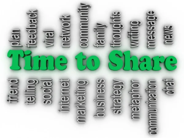 3d imagen Time to Share issues concept word cloud background — Stock Photo, Image