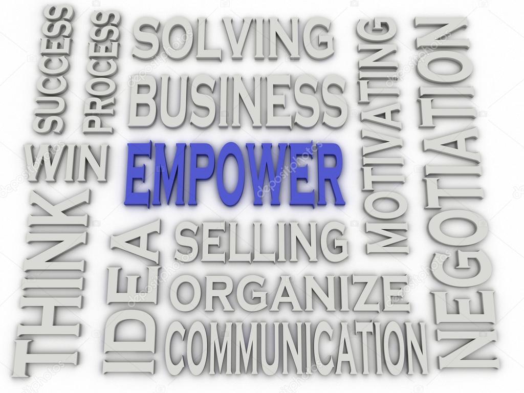 3d imagen Empower concept word cloud background