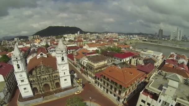 Luchtfoto van Casco Viejo, San Felipe, Panama — Stockvideo