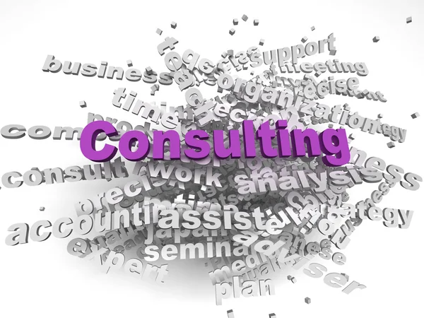 3D beeld Consulting kwesties concept word cloud achtergrond — Stockfoto