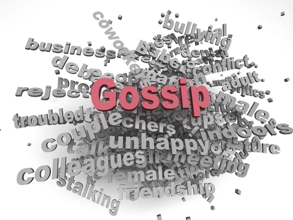 3D beeld Gossip kwesties concept word cloud achtergrond — Stockfoto