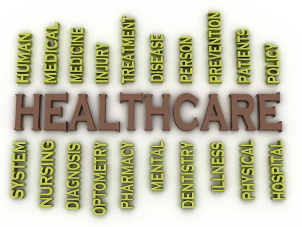 3d image Healthcare issues concept word cloud background — Stock Photo, Image