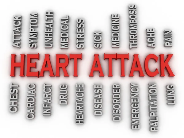 3d imagen heart attack   issues concept word cloud background — Stock Photo, Image
