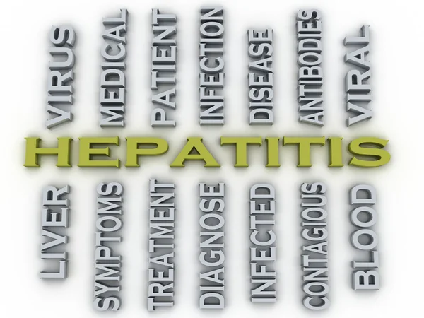 Imagen 3d Hepatitis concepto médico palabra nube fondo — Foto de Stock