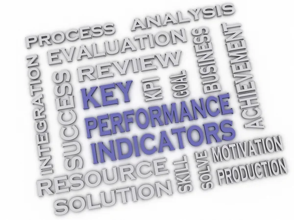 Immagine 3d Key Performance Indicators issues concept word cloud ba — Foto Stock