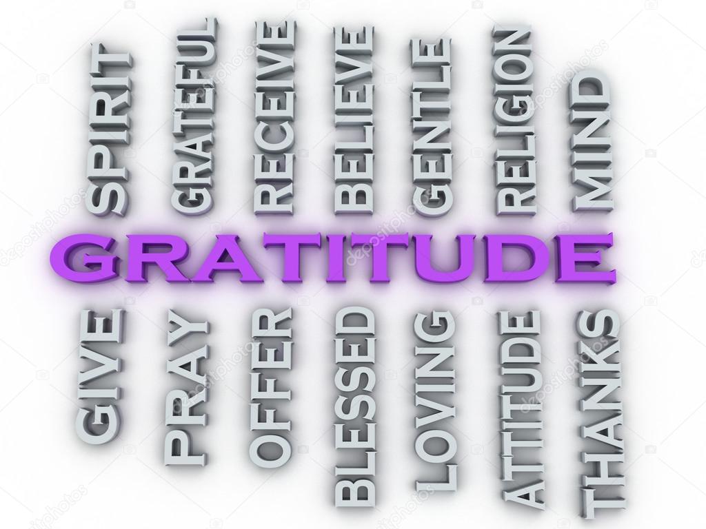 3d image Gratitude issues concept word cloud background