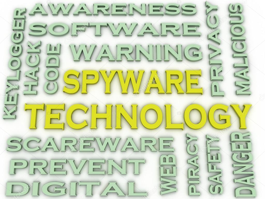 3d image Spyware Technology  issues concept word cloud backgroun