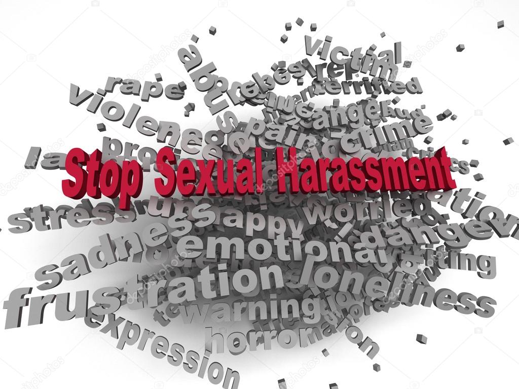 3d image Stop Sexual Harassment  issues concept word cloud backg