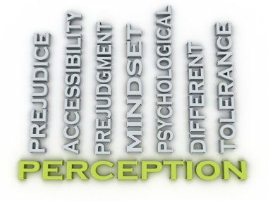 3d image Perception issues concept word cloud background clipart