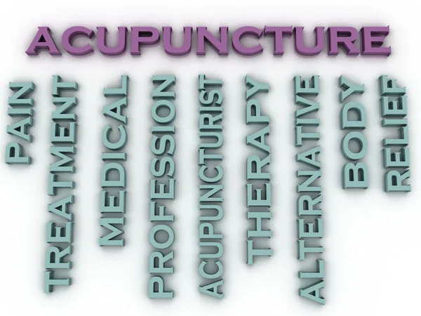 3d image Acupuncture issues concept word cloud background — Stock Photo, Image