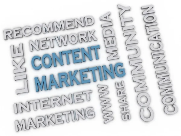 3D-afbeelding Content marketing kwesties concept word cloud achtergrond — Stockfoto