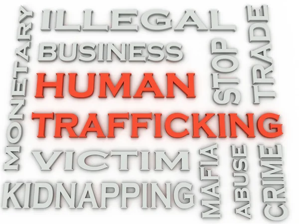 3d image Human trafficking issues concept word cloud background — Stock Photo, Image