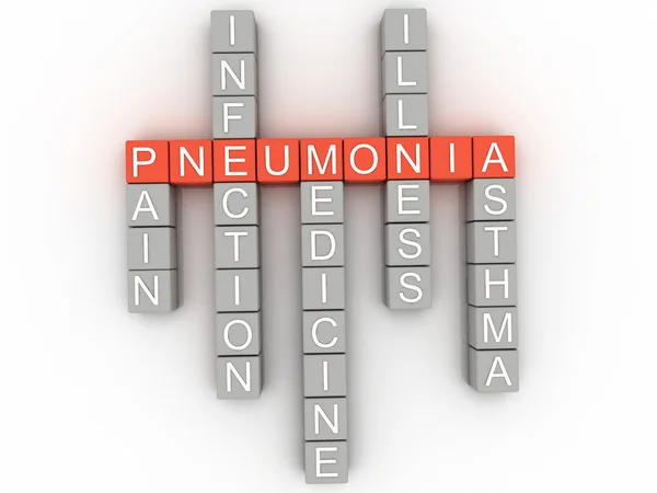 Imagem 3d Pneumonia questões conceito nuvem de palavras fundo — Fotografia de Stock