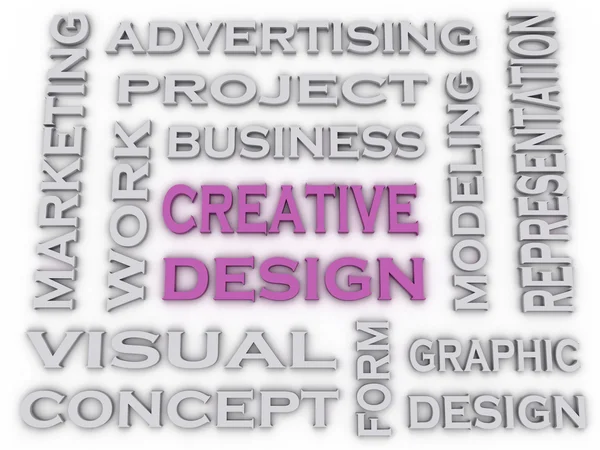 3d image Creative Design  issues concept word cloud background — Stock Photo, Image