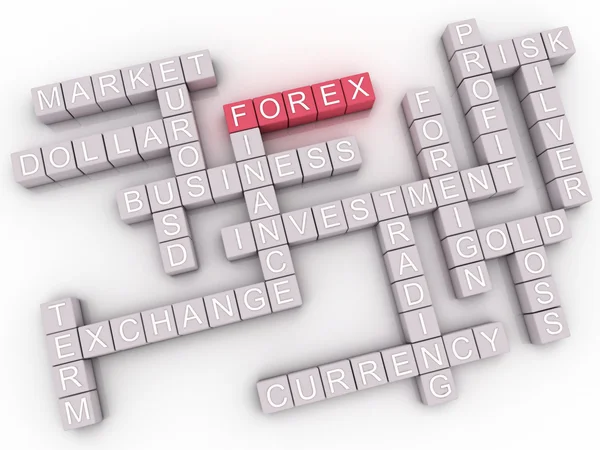 Imagem 3d Forex - troca de moeda estrangeira nuvem backgro — Fotografia de Stock