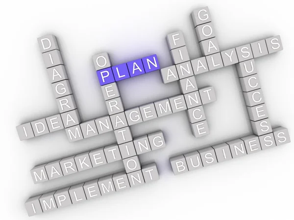 3d image Plan  issues concept word cloud background — Stock Photo, Image