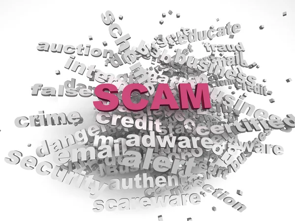 3d image Scam  issues concept word cloud background — Stock Photo, Image