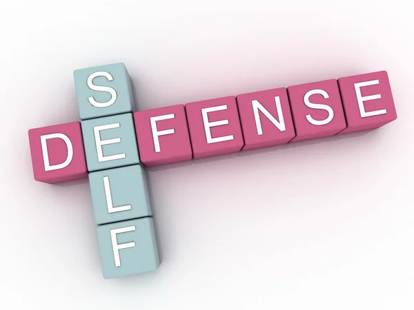 3D-bild Self Defense frågor konceptet word cloud bakgrund Royaltyfria Stockfoton