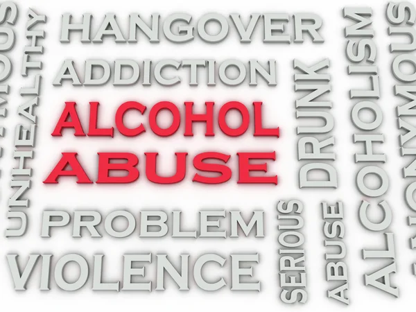 3d image Alcohol abuse  issues concept word cloud background — Stock Photo, Image