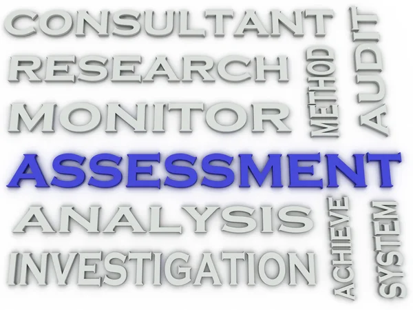 3d image Assessment  issues concept word cloud background — Stock Photo, Image